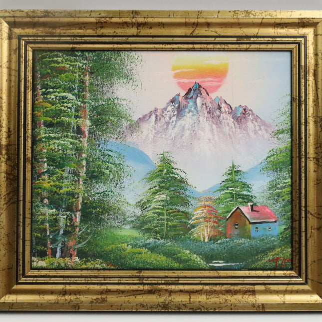 Handgeschilderd Schilderij 'Huis in het Bos'