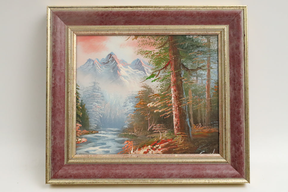 Handgeschilderd Schilderij 'Beekje door het Bos'