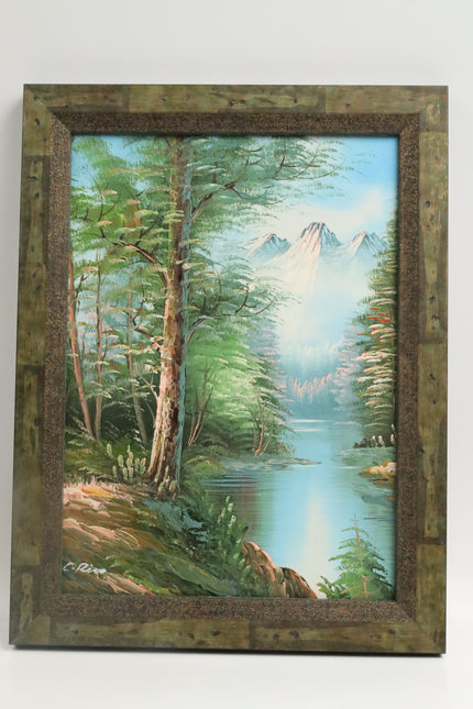 Handgeschilderd Schilderij 'Boom aan het Water'