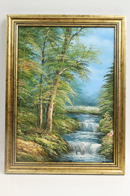 Handgeschilderd Schilderij 'Beekje'