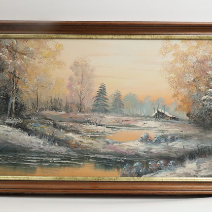 Handgeschilderd Schilderij 'Winteruitzicht'