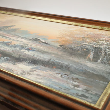 Handgeschilderd Schilderij 'Winteruitzicht'