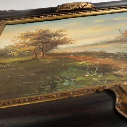 Handgeschilderd Schilderij 'Rivier aan de molen'