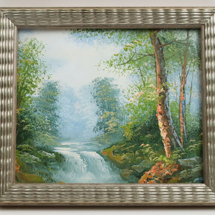 Handgeschilderd Schilderij 'Beekje door het Bos'