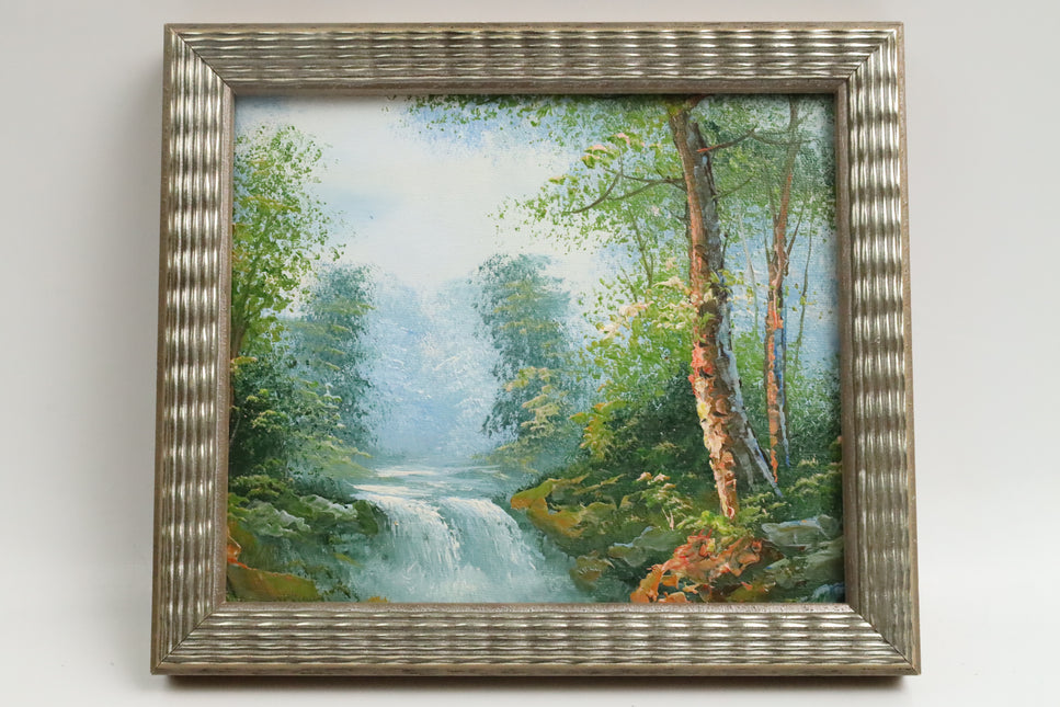 Handgeschilderd Schilderij 'Beekje door het Bos'