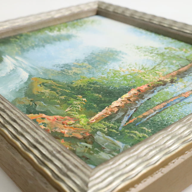 Handgeschilderd Schilderij 'Beekje door het Bos'