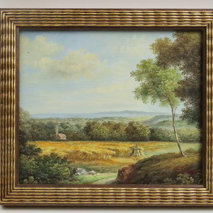 Handgeschilderde Schilderij 'Platteland uitzicht'