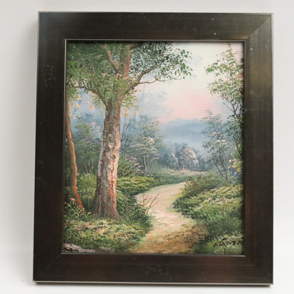 Handgeschilderd Schilderij 'Bospaadje'