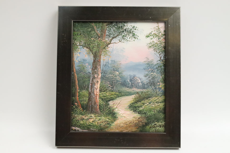 Handgeschilderd Schilderij 'Bospaadje'