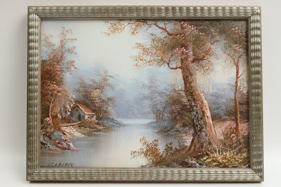 Handgeschilderd Schilderij 'Huisje in het Bos'