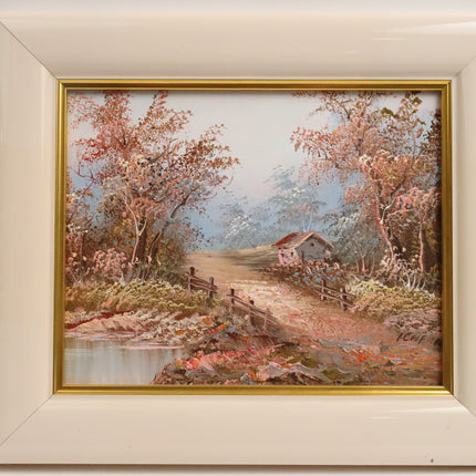 Handgeschilderd Schilderij 'Huisje in de Lente'