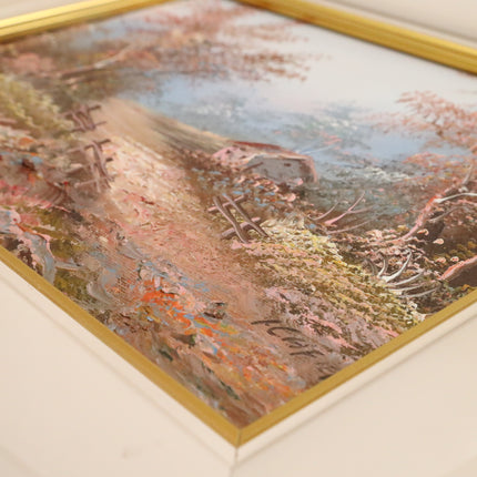 Handgeschilderd Schilderij 'Huisje in de Lente'