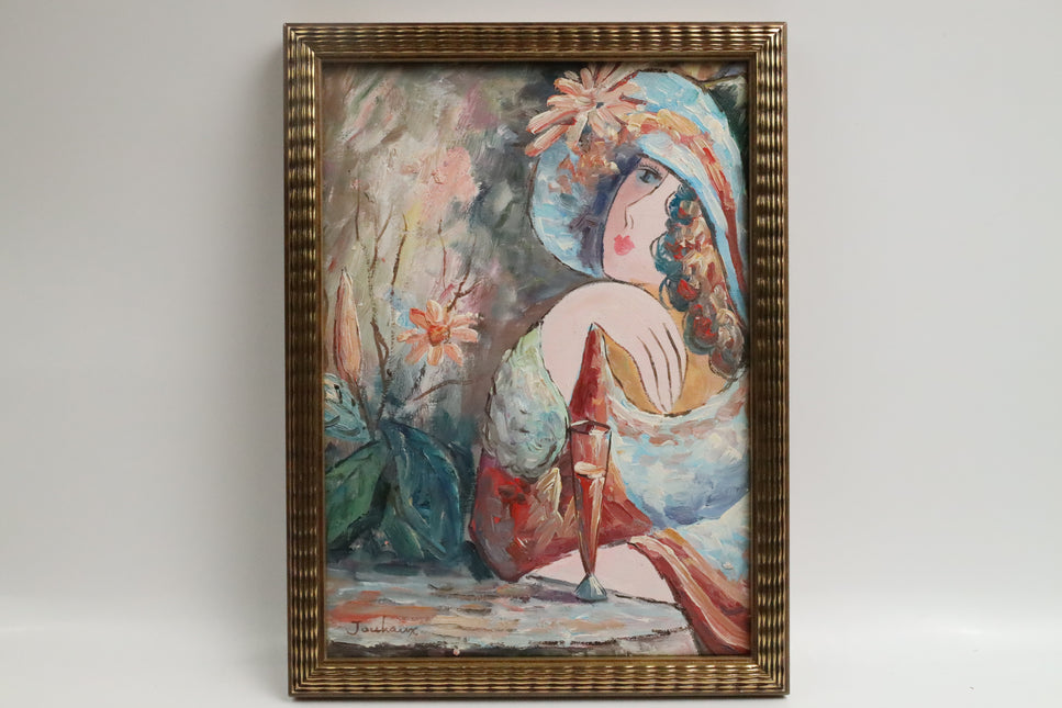 Handgeschilderd Schilderij 'Portret Vrouw'