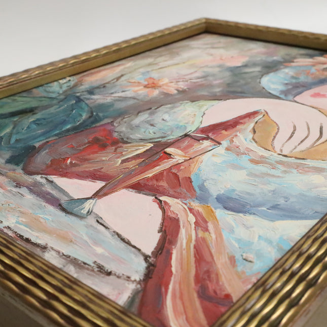 Handgeschilderd Schilderij 'Portret Vrouw'