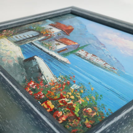 Handgeschilderd Schilderij 'Villa aan het meer'