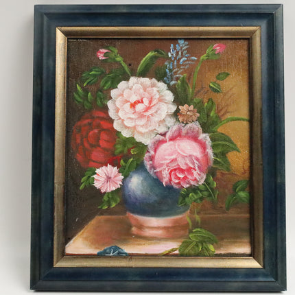 Handgeschilderde Schilderijen 'Roze Bloemen'