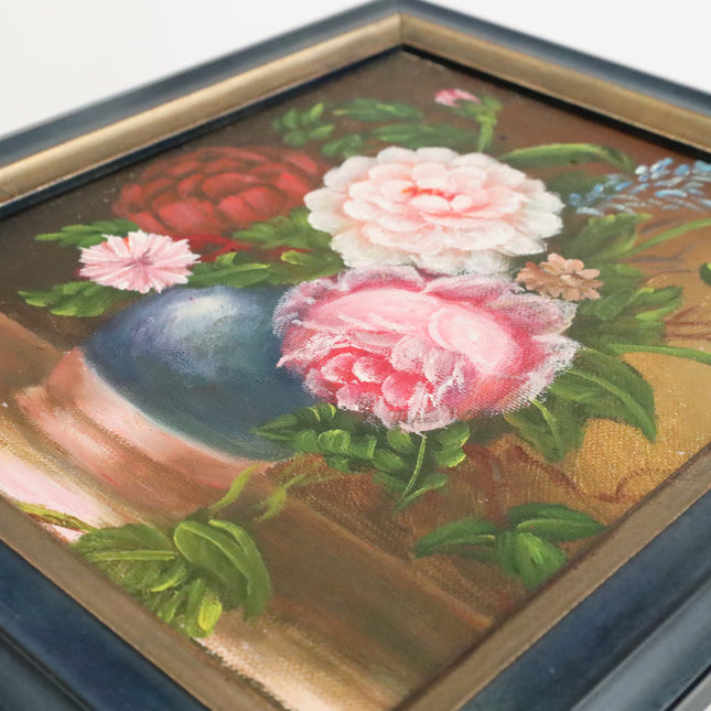 Handgeschilderde Schilderijen 'Roze Bloemen'