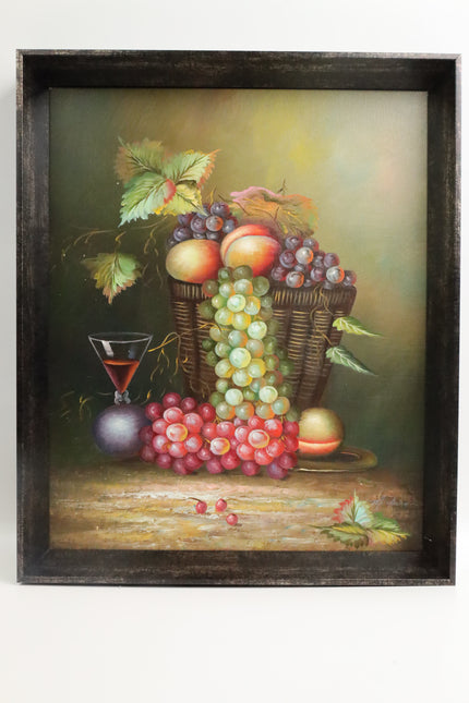 Handgeschilderd Schilderij 'Fruitmand'