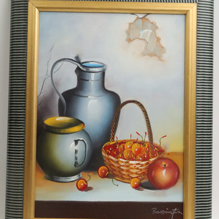 Handgeschilderd Schilderij 'Portret Fruitmand'