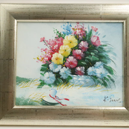 Handgeschilderd Schilderij 'Bloemen Boeket'