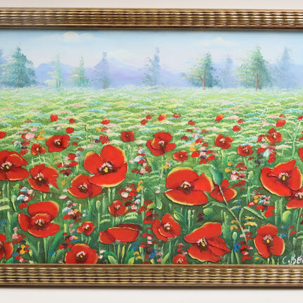 Handgeschilderd Schilderij 'Bloemenveld'