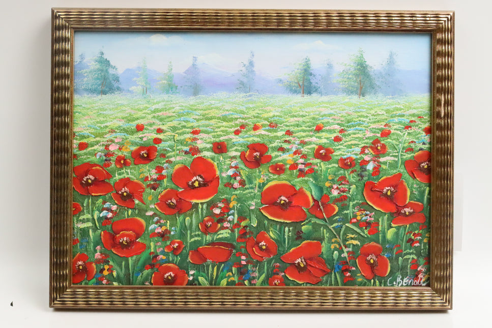 Handgeschilderd Schilderij 'Bloemenveld'