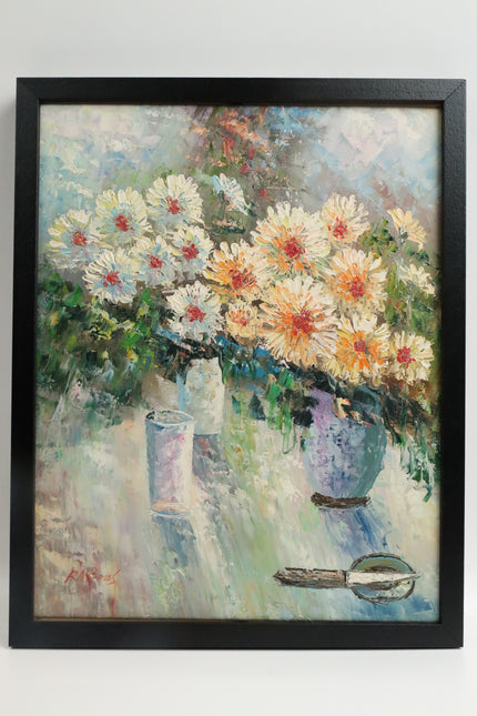 Handgeschilderd Schilderij 'Bloemen'