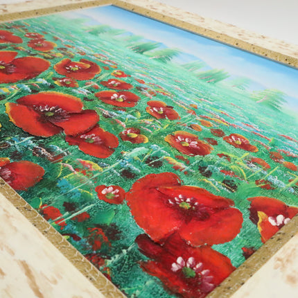 Handgeschilderd Schilderij 'Uitzicht Bloemenvaas'