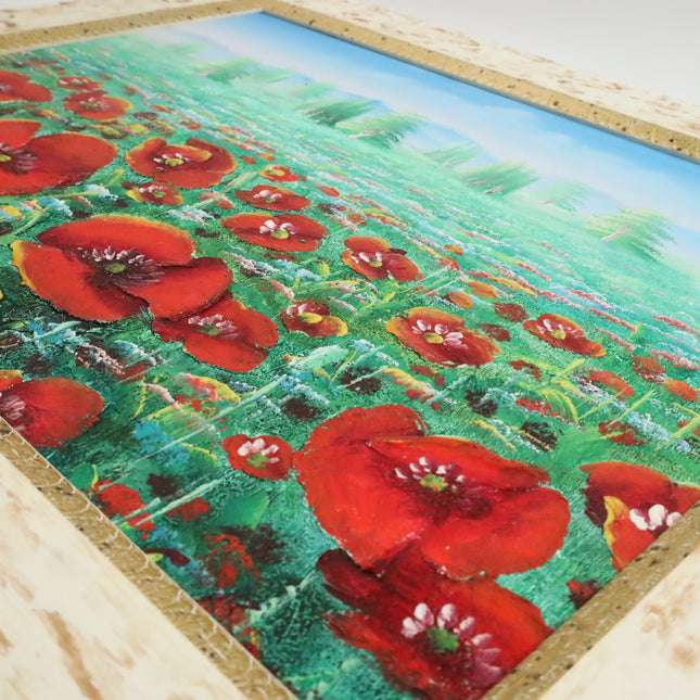 Handgeschilderd Schilderij 'Uitzicht Bloemenvaas'