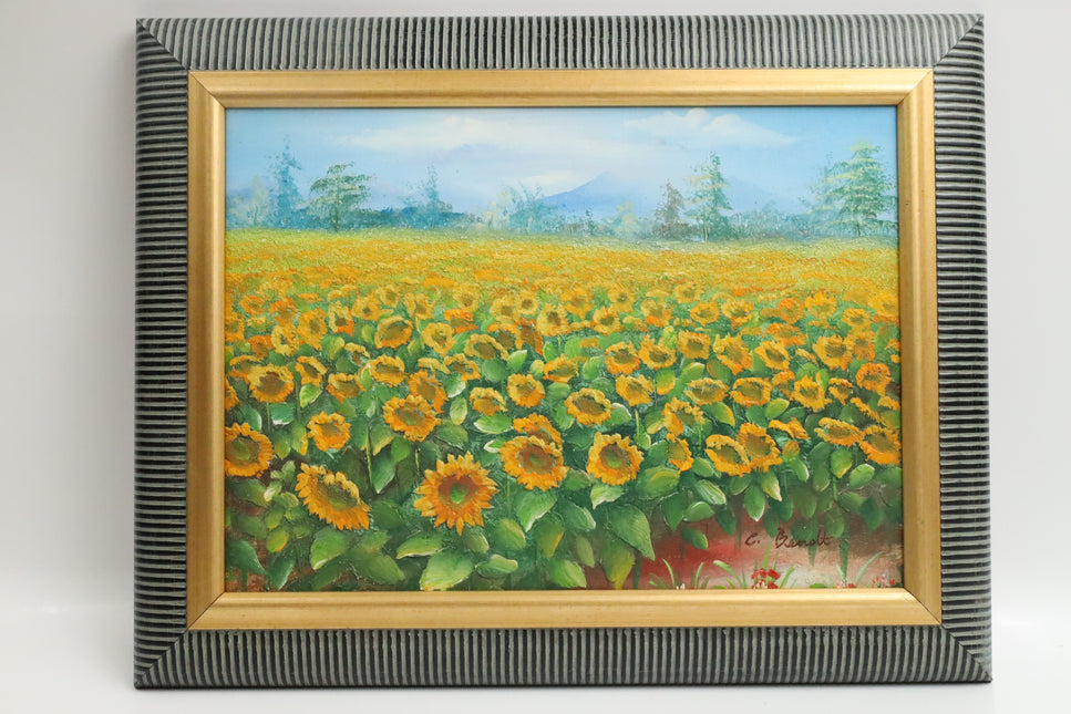 Handgeschilderd Schilderij 'Zonnebloemen'