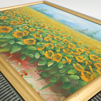 Handgeschilderd Schilderij 'Zonnebloemen'