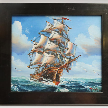 Handgeschilderd Schilderij 'Schip'