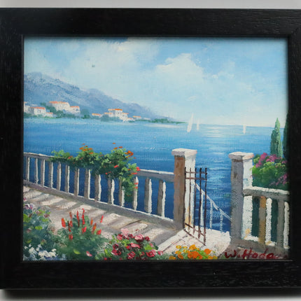 Handgeschilderd Schilderij 'Uitzicht op Zee'