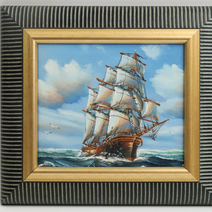 Handgeschilderd Schilderij 'De Golven Trotseren'