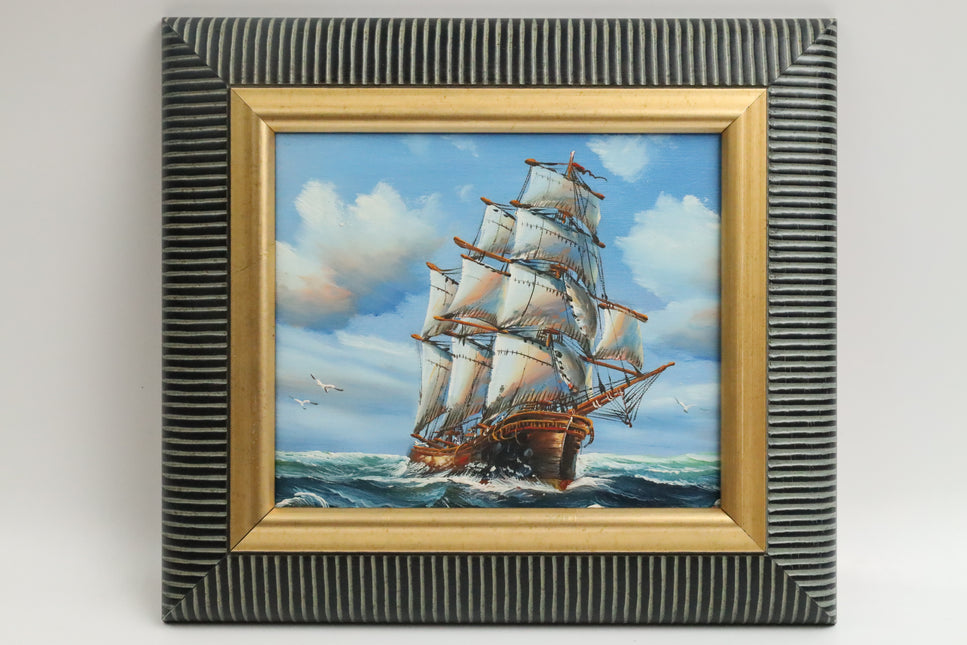 Handgeschilderd Schilderij 'De Golven Trotseren'