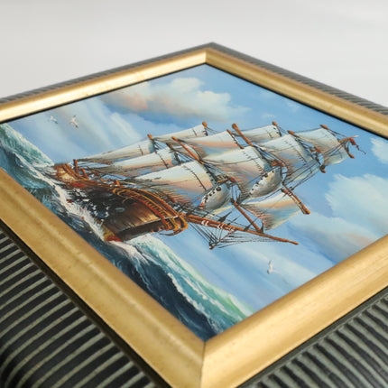Handgeschilderd Schilderij 'De Golven Trotseren'