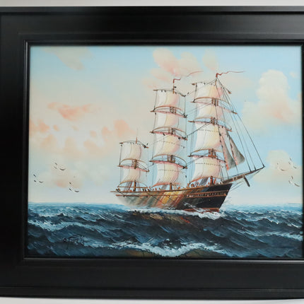 Handgeschilderd Schilderij 'Groot Zeilschip'