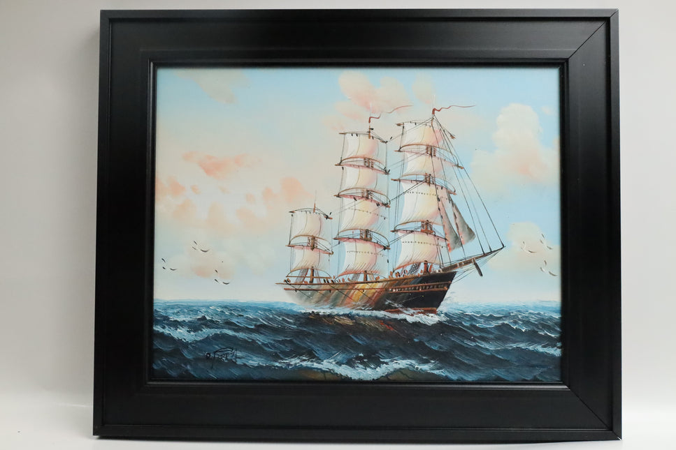 Handgeschilderd Schilderij 'Groot Zeilschip'