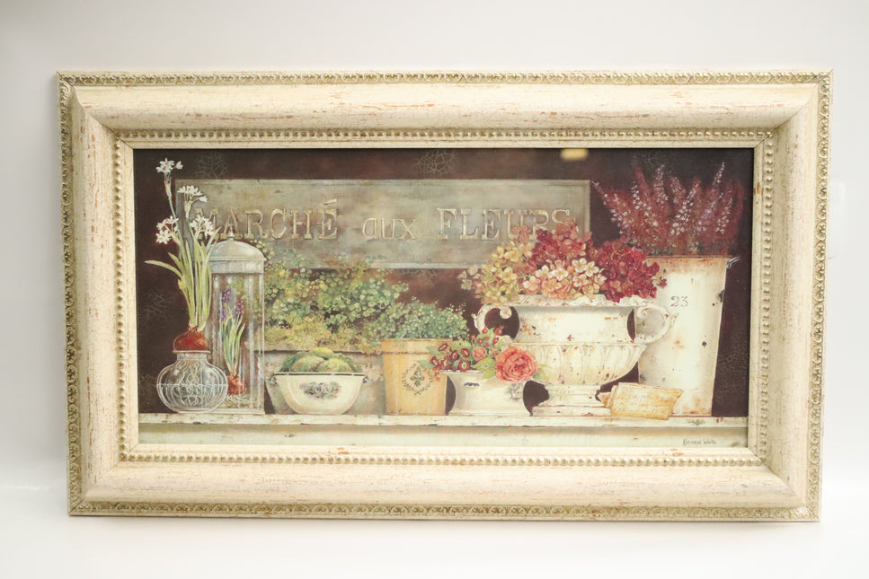 Poster achter glas 'Marché aux Fleurs'