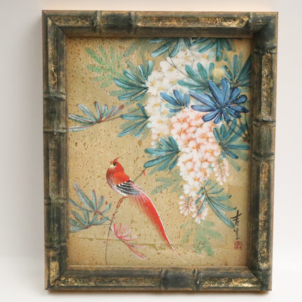 Poster achter glas 'Vogeltje'