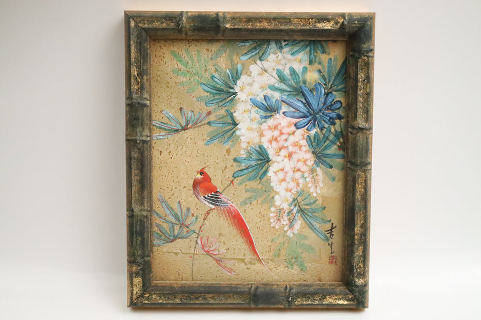 Poster achter glas 'Vogeltje'