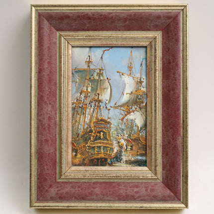 Poster achter glas 'Zeestrijd'