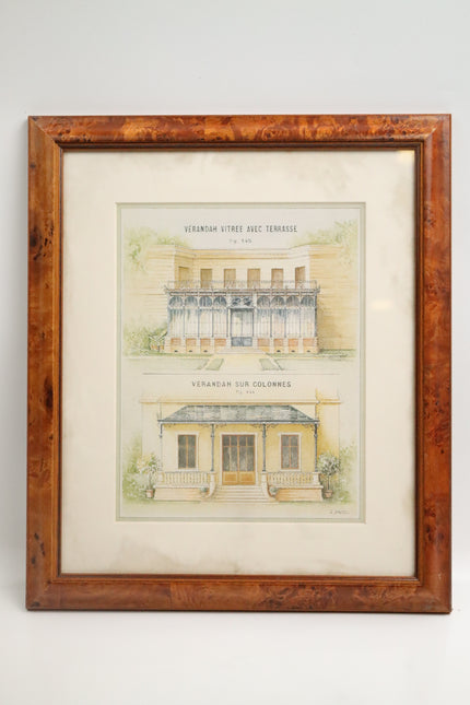 Poster achter glas 'Franse veranda'