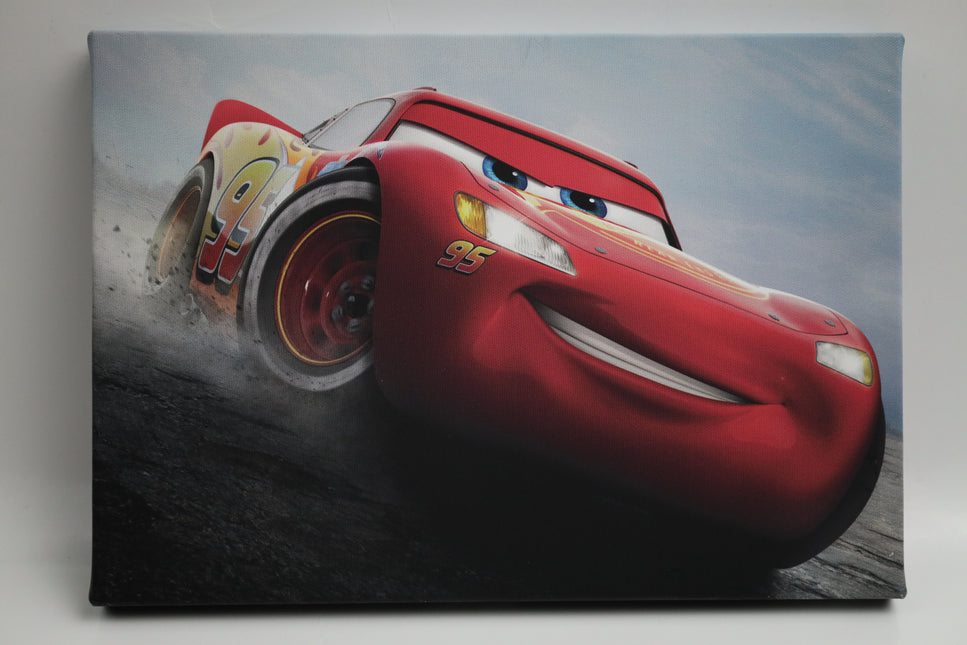 Handgeschilderd schilderij 'Bliksem Mcqueen'