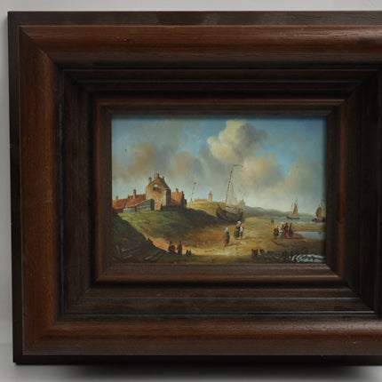 Handgeschilderd schilderij op hout 'De kust'