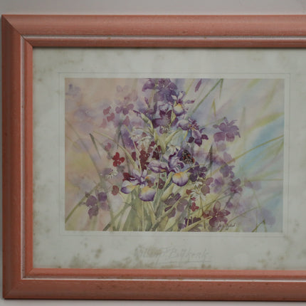 Poster achter glas 'Paarse Bloemen'