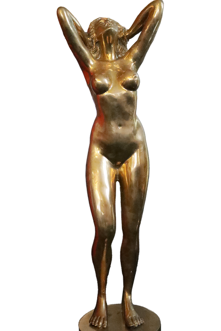Gouden vrouw standbeeld