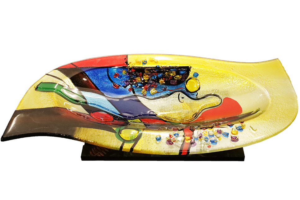 Decoratieve schaal van glas