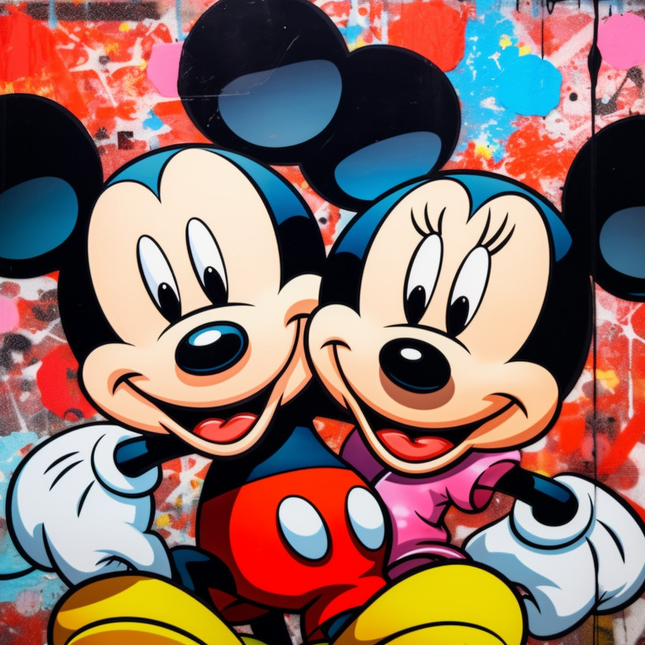 Schilderij 'Mickey & Minnie'