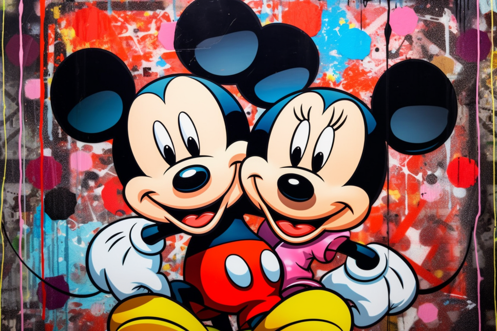 Schilderij 'Mickey & Minnie'